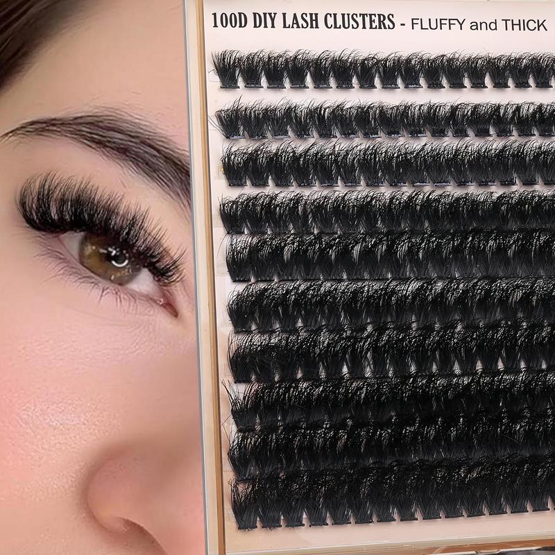Volume Thick Lash Clusters, Fluffy Lash Clusters, 200pcs/box 10-18mm Mixed Length D Cur Lash Clusters, Wispy Individual Eyelash Extensions Clusters, DIY Volume Lash for Beginners