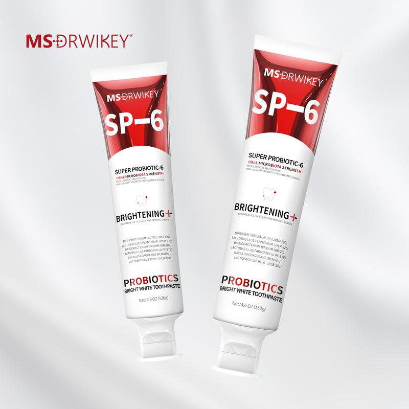 MSDRWIKEY SP-6 Probiotic Whitening Fresh Breath Toothpaste Set - 130g x 3 | Oral Care, Long-Lasting Freshness,Spring Gift Ideas