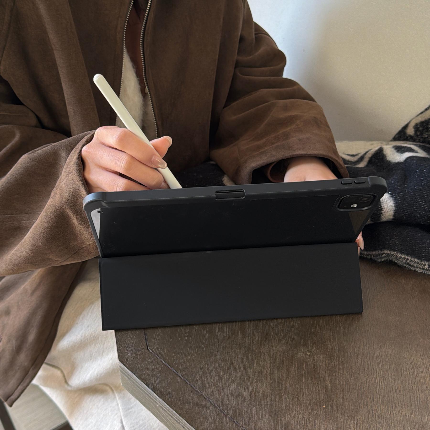 Amber-style marbled protective case featuring an adjustable stand and stylus holder; a foldable, non-slip TPU cover compatible with various iPad models, including iPad mini, iPad Air, iPad Pro, and the 10th/11th generation iPad series.