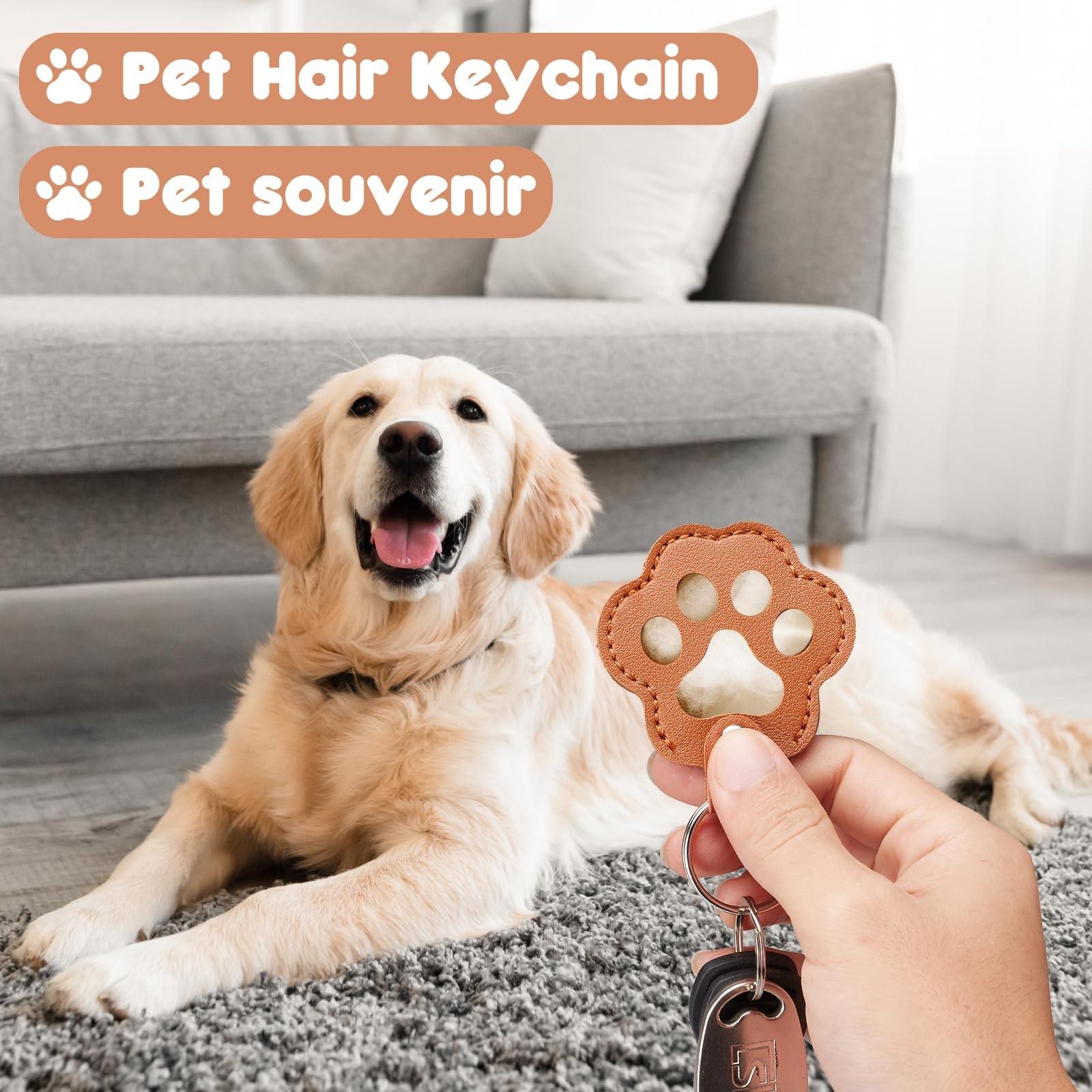 Pet Hair Storage Keychain, Paw Shaped Fur Keepsake, Dog Cat Hair Collector, Commemorative Gift for Pet Enthusiasts, Unique Souvenir