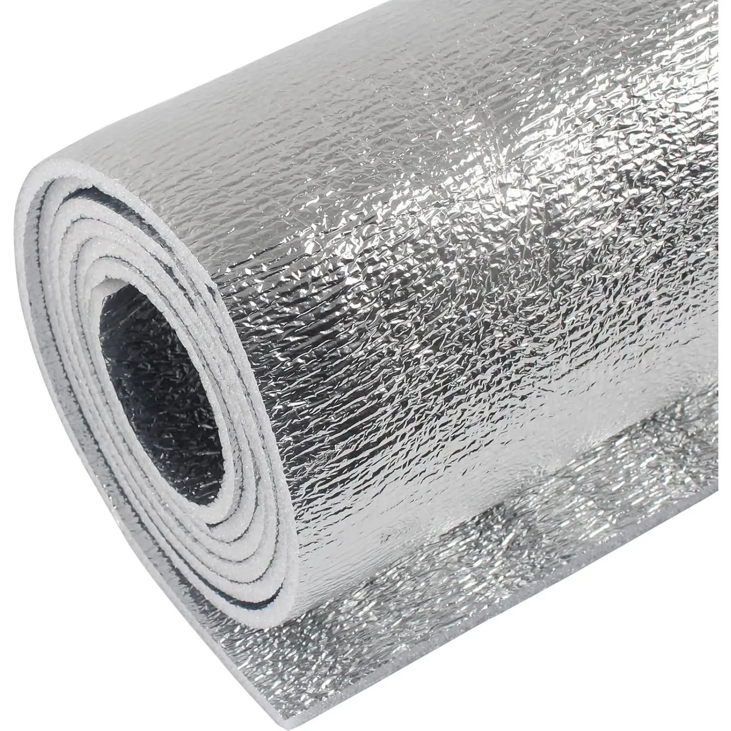 5mm Reflective Insulation Foam Core Radiant Barrier 40“ × 80” Double Side Foil Cold and Heat Shield Thermal Insulation for Ceilings,Walls,Steel Buildings,Roofing ect