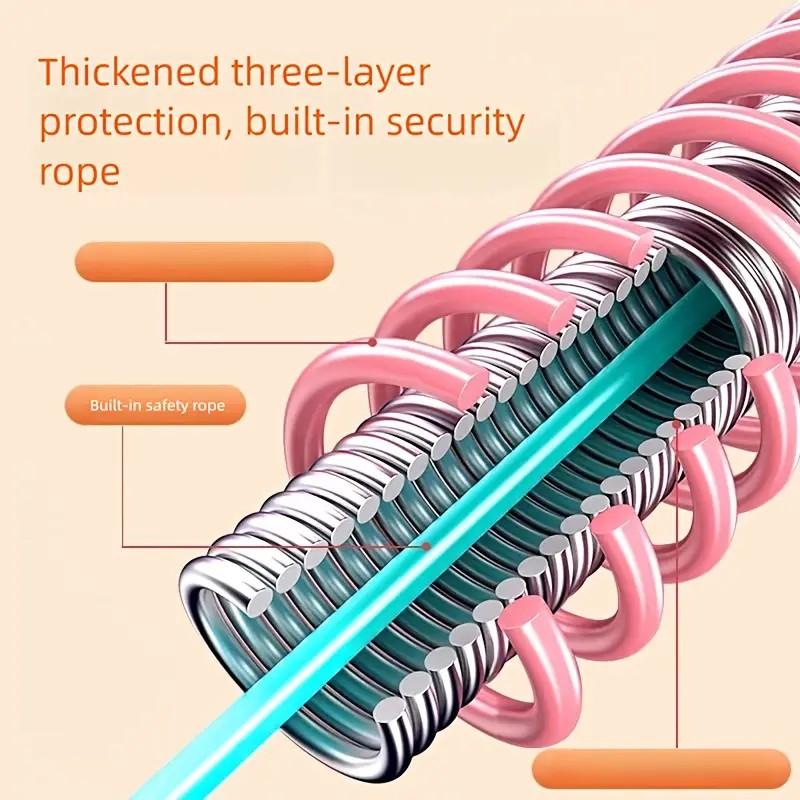 1pc Adjustable Abdominal Shaping Fitness Ring - Foldable Core Strength Training Hoop, Four-Color Splicing Design, Battery-Free, Easy Assembly Spring Design, Better Waist Protection, Non-Tiring, Suitable for All Fitness Levels, Durable Home Gym Equipment,