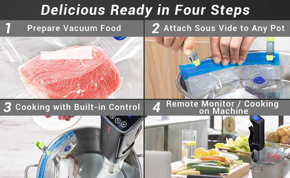 Inkbird WIFI Low Temperature Cooking Machine, Immersion Loop, Suitable for Low Temperature Cooking of Meat and Vegetables, Ultra Silent and Fast Heating, Comes with APP Recipe Timer Alarm Clock, Mobile Notification, Gift Creativity, Kitchen Tools