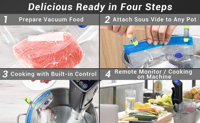 Inkbird WIFI Low Temperature Cooking Machine, Immersion Loop, Suitable for Low Temperature Cooking of Meat and Vegetables, Ultra Silent and Fast Heating, Comes with APP Recipe Timer Alarm Clock, Mobile Notification, Gift Creativity, Kitchen Tools