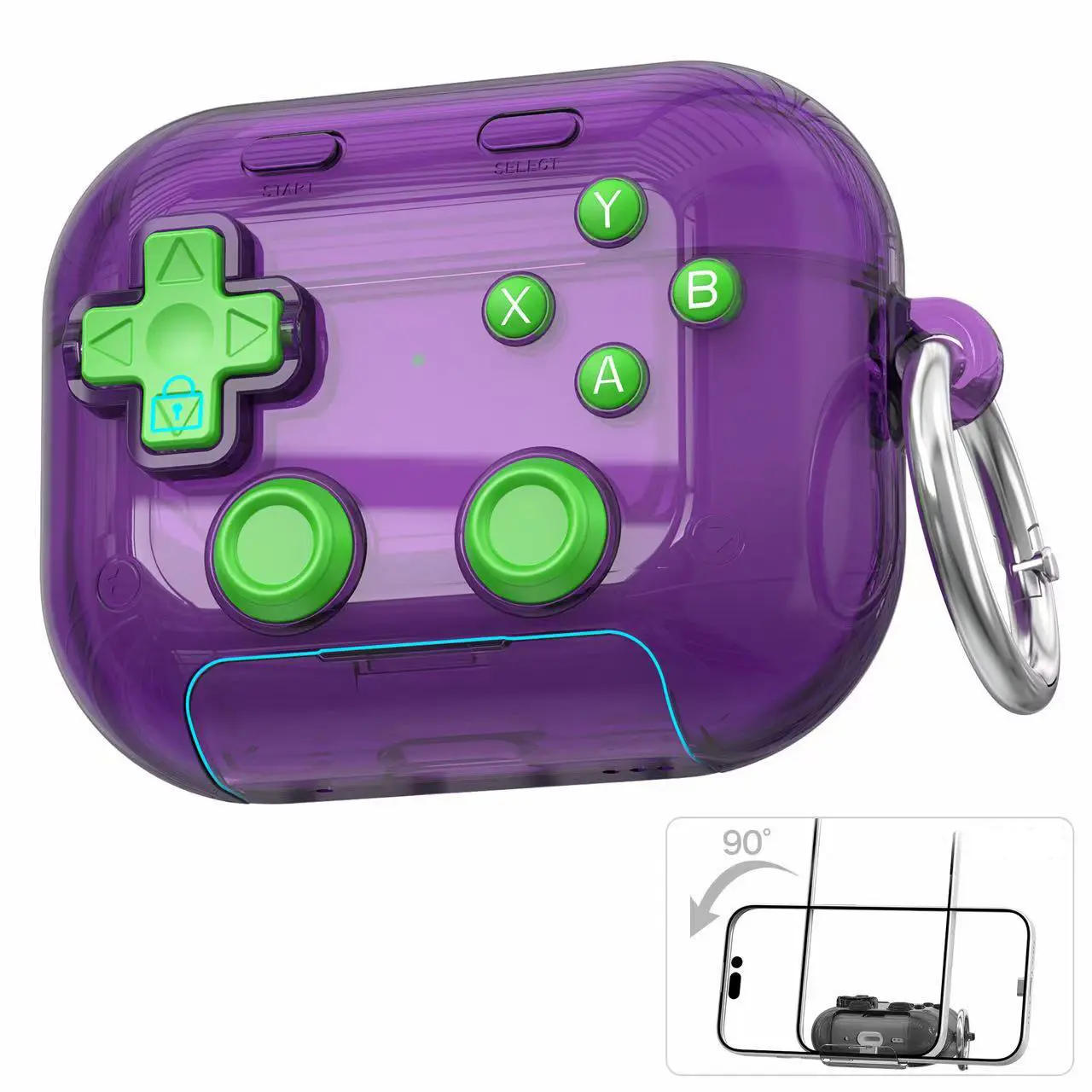 for AirPods Pro 3 Case Cover / AirPods 4 Case Cover, Transparent, Dustproof, with Protection, Pressable Button, Safety Lock & Phone Stand, Cool Funny Game Gifts Case