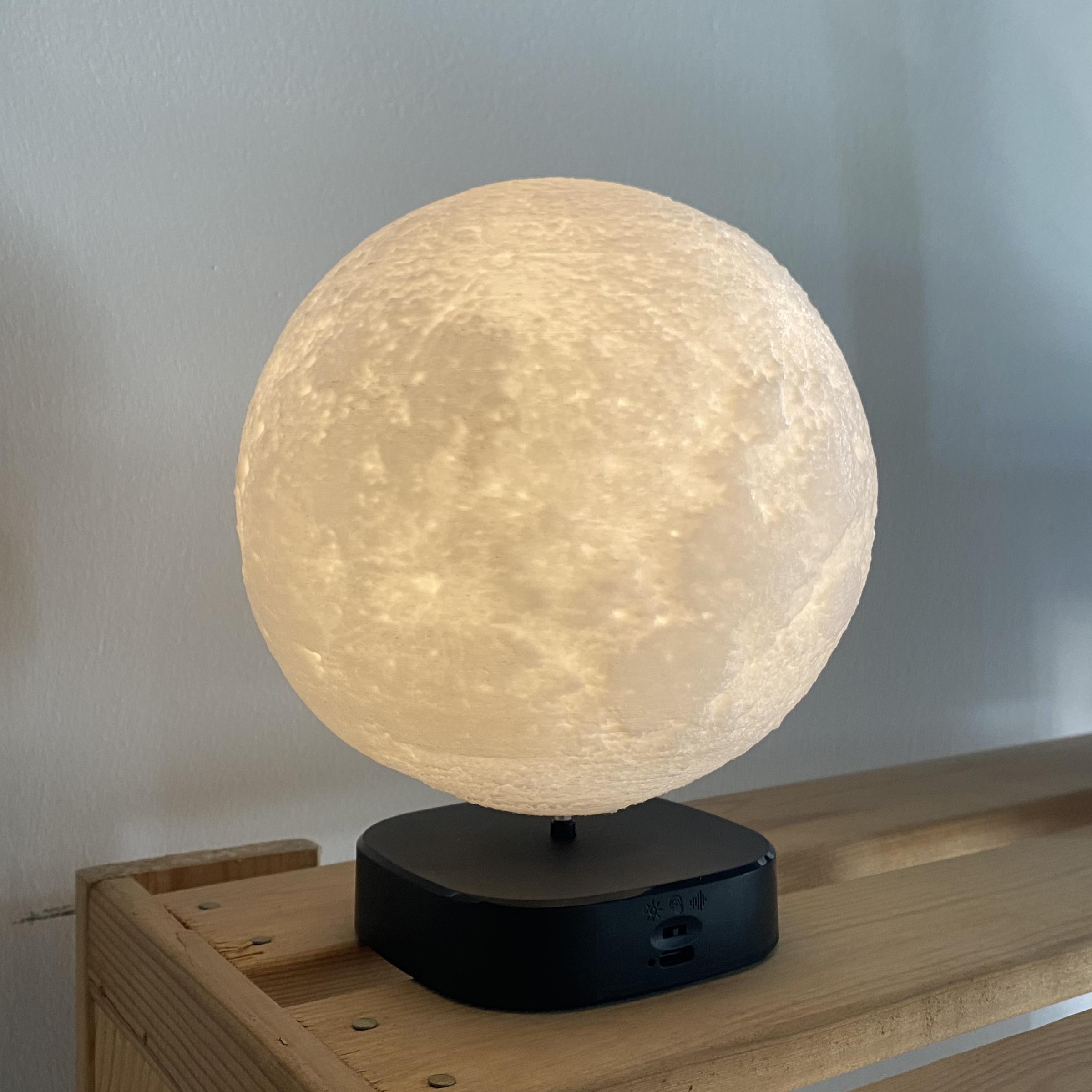 Floating Moon Lamp Night Light Touch Switch Light Sensor Slow Rotation Wireless Power 3D Printed Ball Three Color Lights Decorative Light Desk Decor Gift