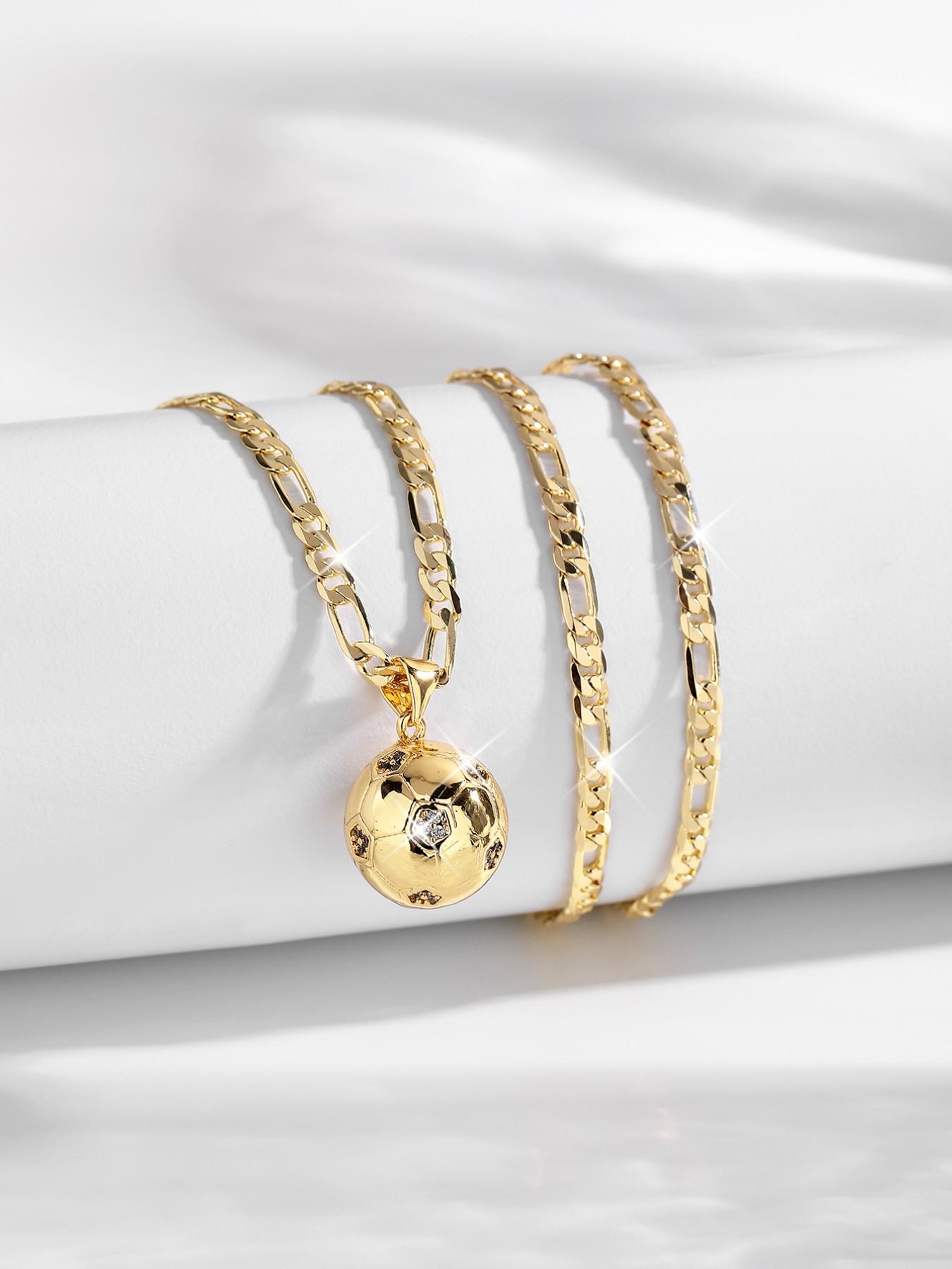 Fashion Hip-Hop World Cup Football Pendant Necklace, Casual Asymmetrical Design, Daily Wear Party Gift for Fans