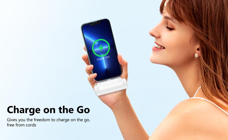 便携式充电器、移动电源、6500mAh 迷你超紧凑型便携式手机充电器电池组适用于 iPhone、Android（黑色）配件智能手机