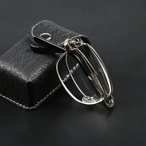 Portable Metal Foldable Reading Glasses Ultralight Men Business Presbyopia Glasses Eyewear With Random Case +0.5+0.75to+6.0