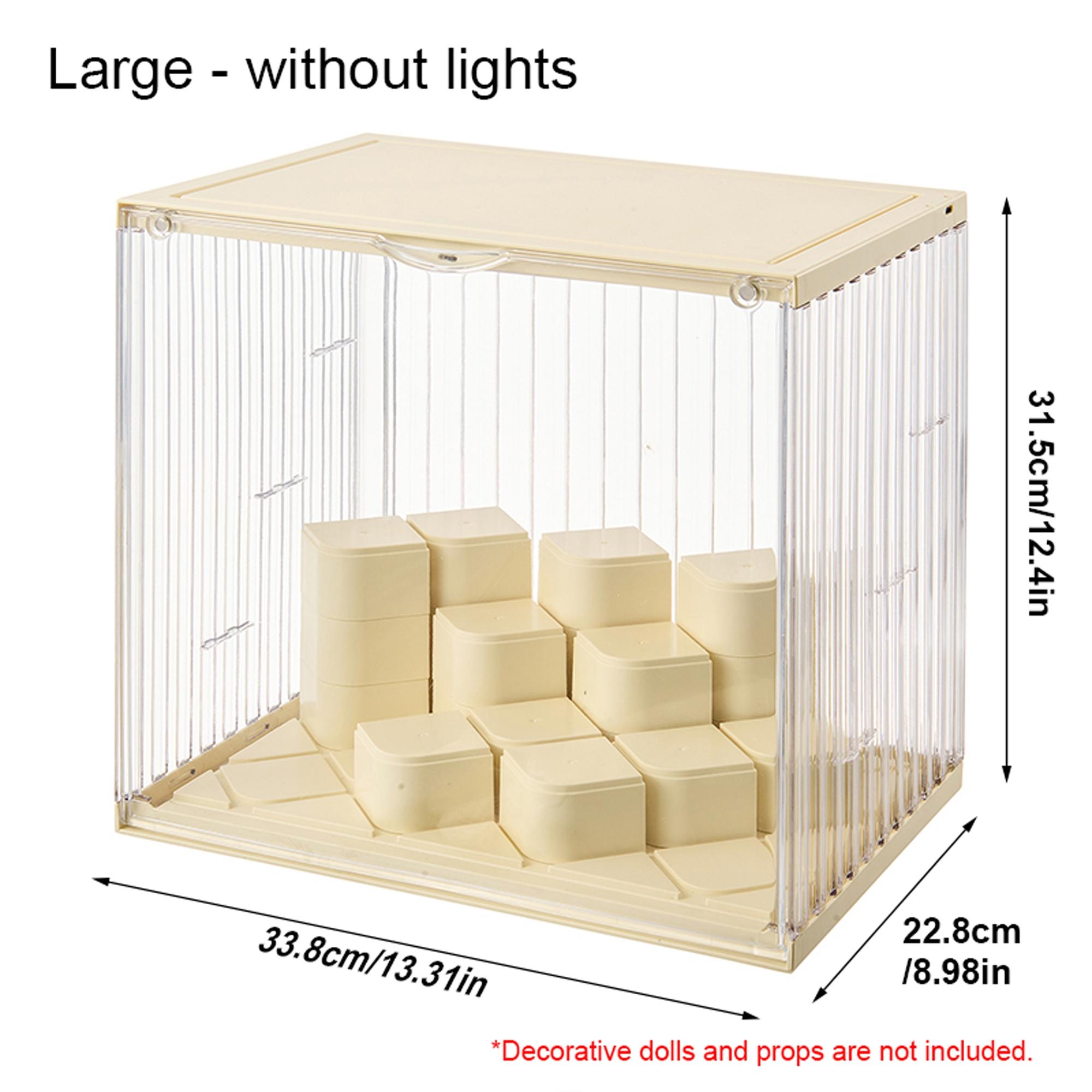 Plush Pendant Figure Display Box, DIY Trendy Doll Showcase, Dustproof Moisture-Proof, Stackable Blocks, Suitable for Labubu/ Skullpand Collectors