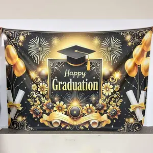Graduation Party Backdrop, 1 Count Graduation Party Banner, Photo Props Background Cloth, Graduation Party Decoration Supplies, Ornaments