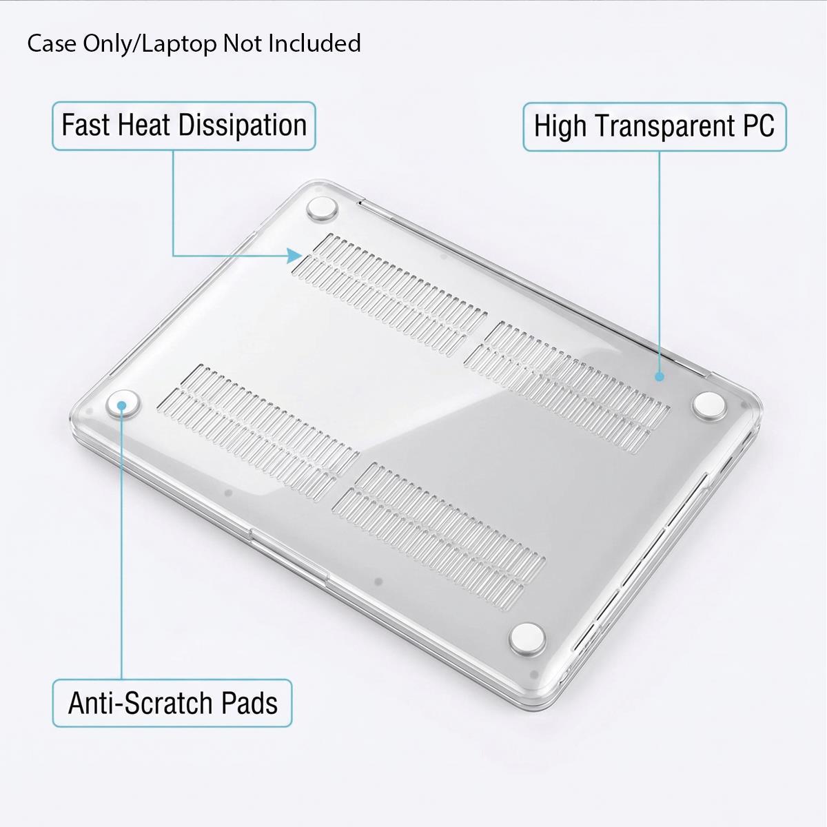 Clear Crystal Shockproof Case for MacBook/matebook,Full Transparent Hard PC Cover with Cooling Vents,Snug Fit Laptop Shell,Laptop Casing,compatible with 13 Neo/13.3 Air/13.3 Pro/13.6Air/14.2 Pro/15Air/16.2Pro/D16/14 Ultra