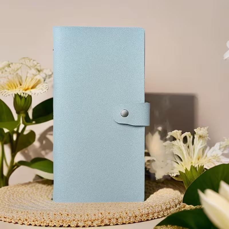 PU Material Money Receipt Folder, Bill Organizer Planner, Holds Up to 100 Bills, Includes Bill Photos, Stamps, and Card Storage, Ideal for Organizing Finances