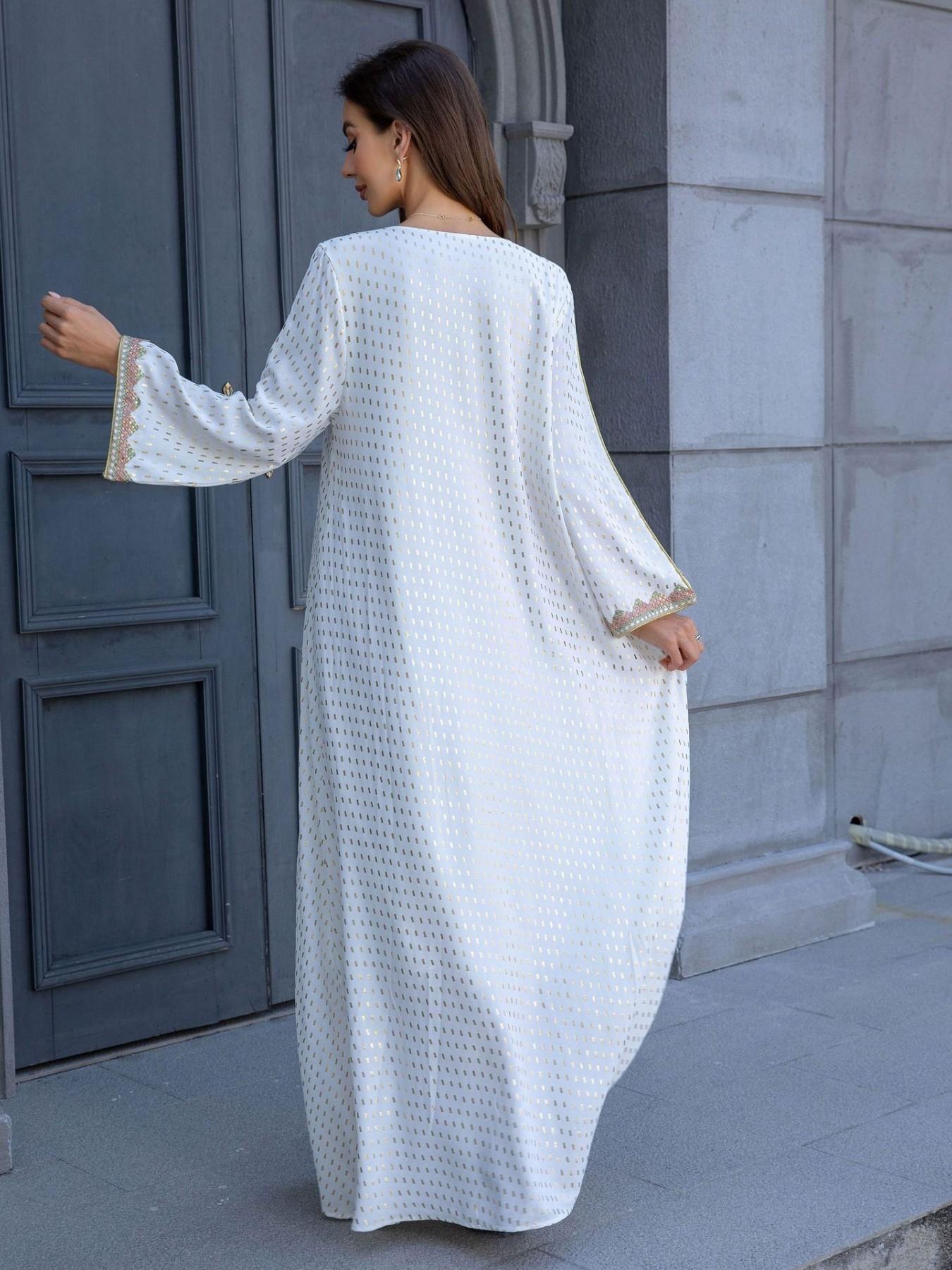 New Muslim Abaya for Women, European and American Style Cross-Border E-Commerce Fashion, Latest Design Long Robe