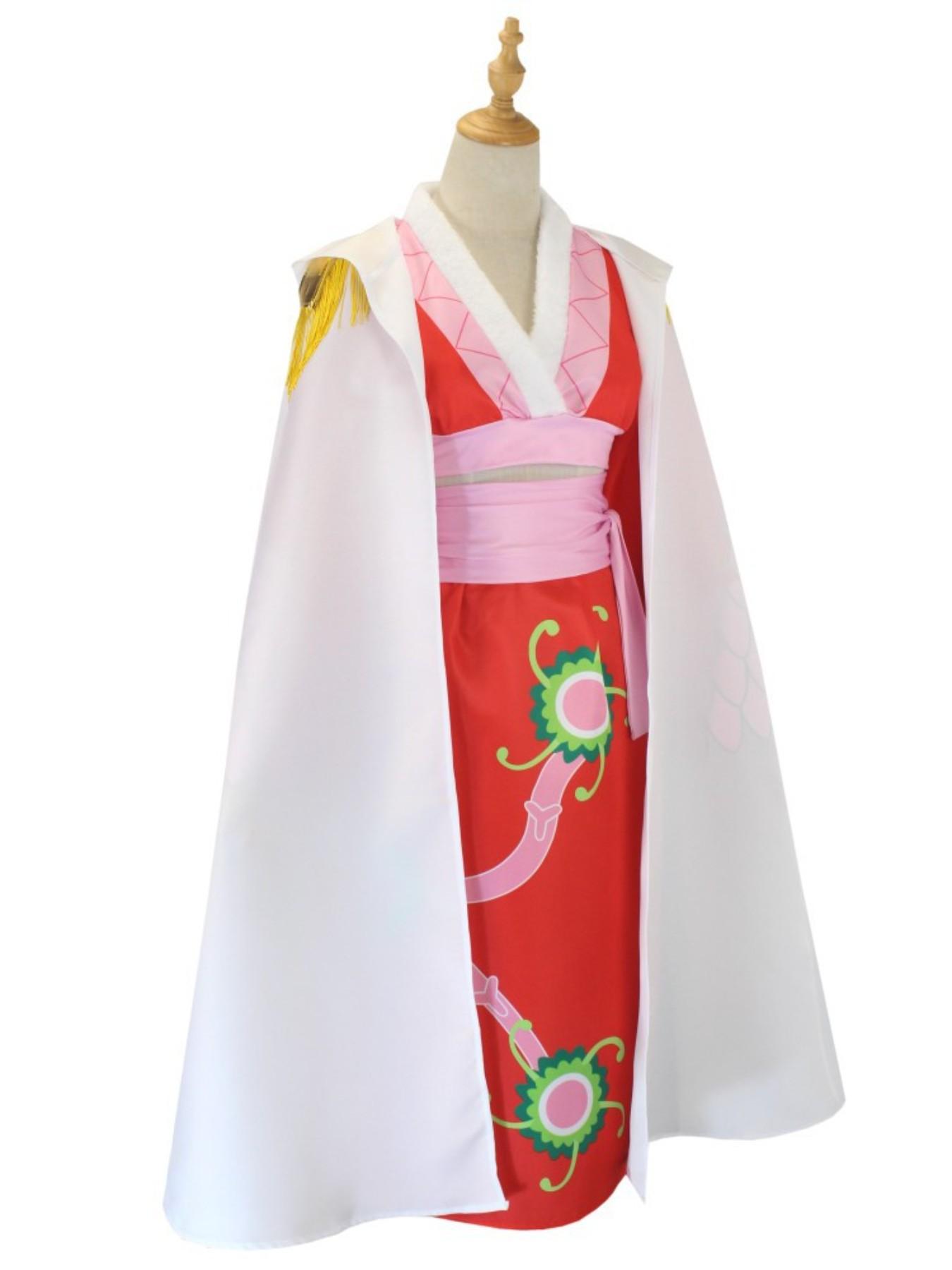 Anime Boa Hancock Cosplay Costumes Sexy Empire Red Kimono Dress Uniform Boa Hancock Earrings Halloween Costumes for Women Men