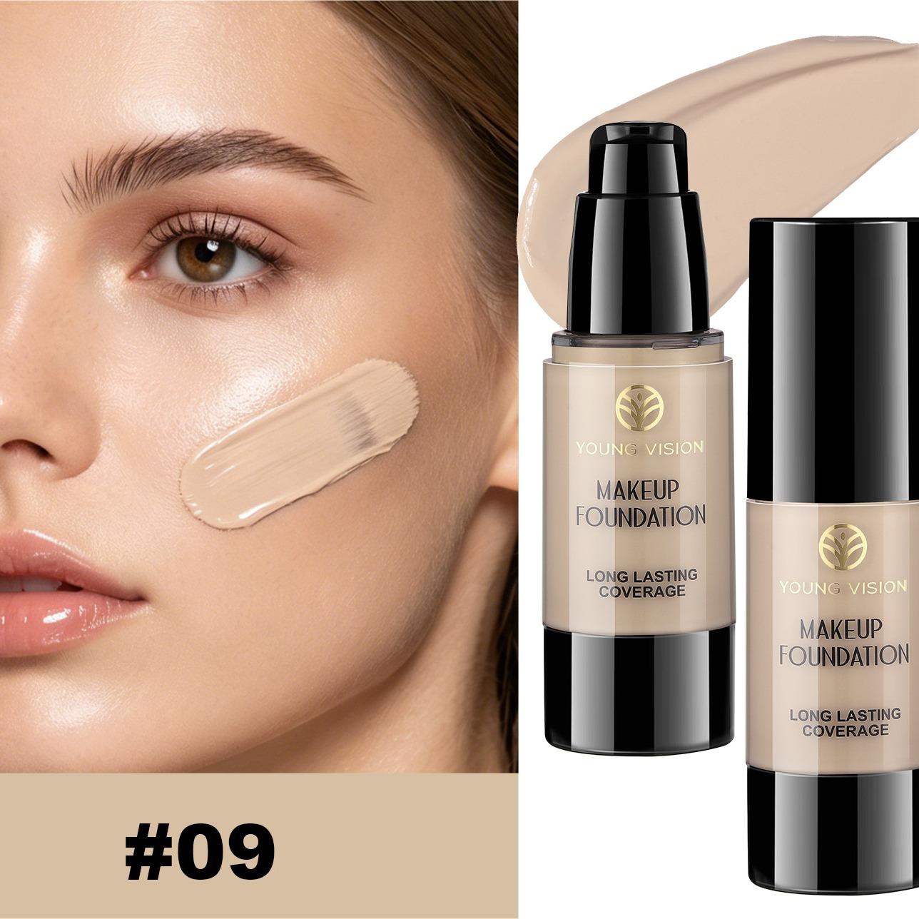 YOUNG VISION High Coverage Moisturizing Hydrating Liquid Foundation Makeup, Lightweight and Non-Heavy, Flawless Finish, Suitable for All Occasions