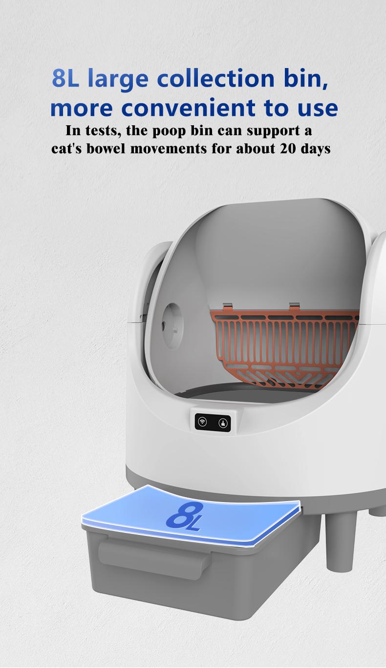 Smart Cat Litter Box with Automatic Self-Cleaning, 6L Large Capacity, APP Connection, Odor Control, and Anti-Splash Design for Ultimate Pet Care Convenience cat gifts Enclosed