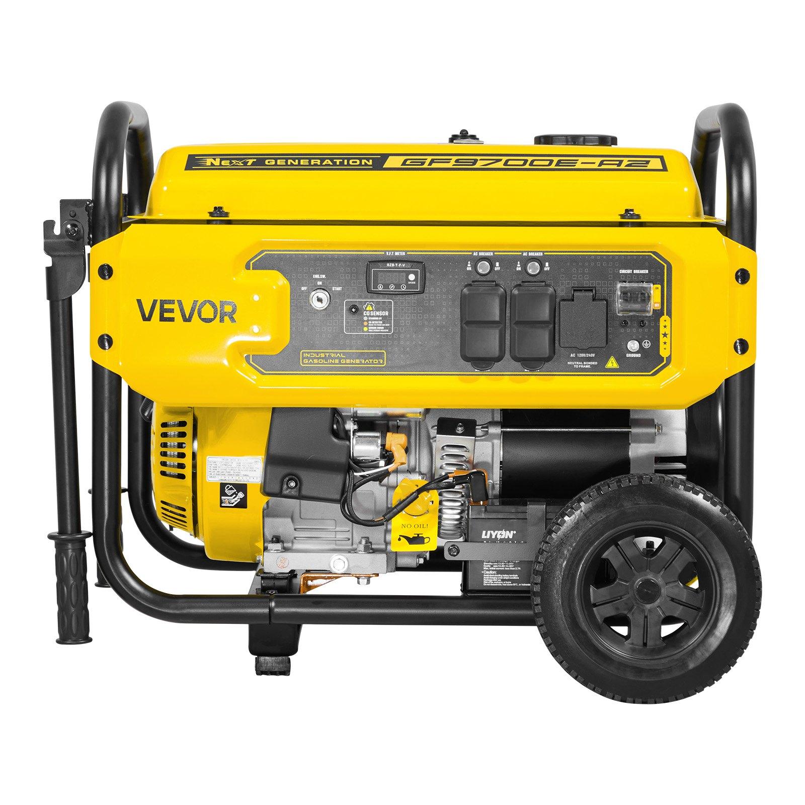 【Summerfinds】VEVOR Portable Generator, 9625W Peak Watt Home Generator, Backup Generators for Home with Foldable Handle, Electric Start, Gas Powered, CO Sensor, RV & Emergency Ready 30A & 20A Outlets, AVR 【Summerfinds】VEVOR Portable Generator, 9625W Peak Watt Home Generator, Backup Generators for Home with Foldable Handle, Electric Start, Gas Powered, CO Sensor, RV & Emergency Ready 30A & 20A Outlets, AVR