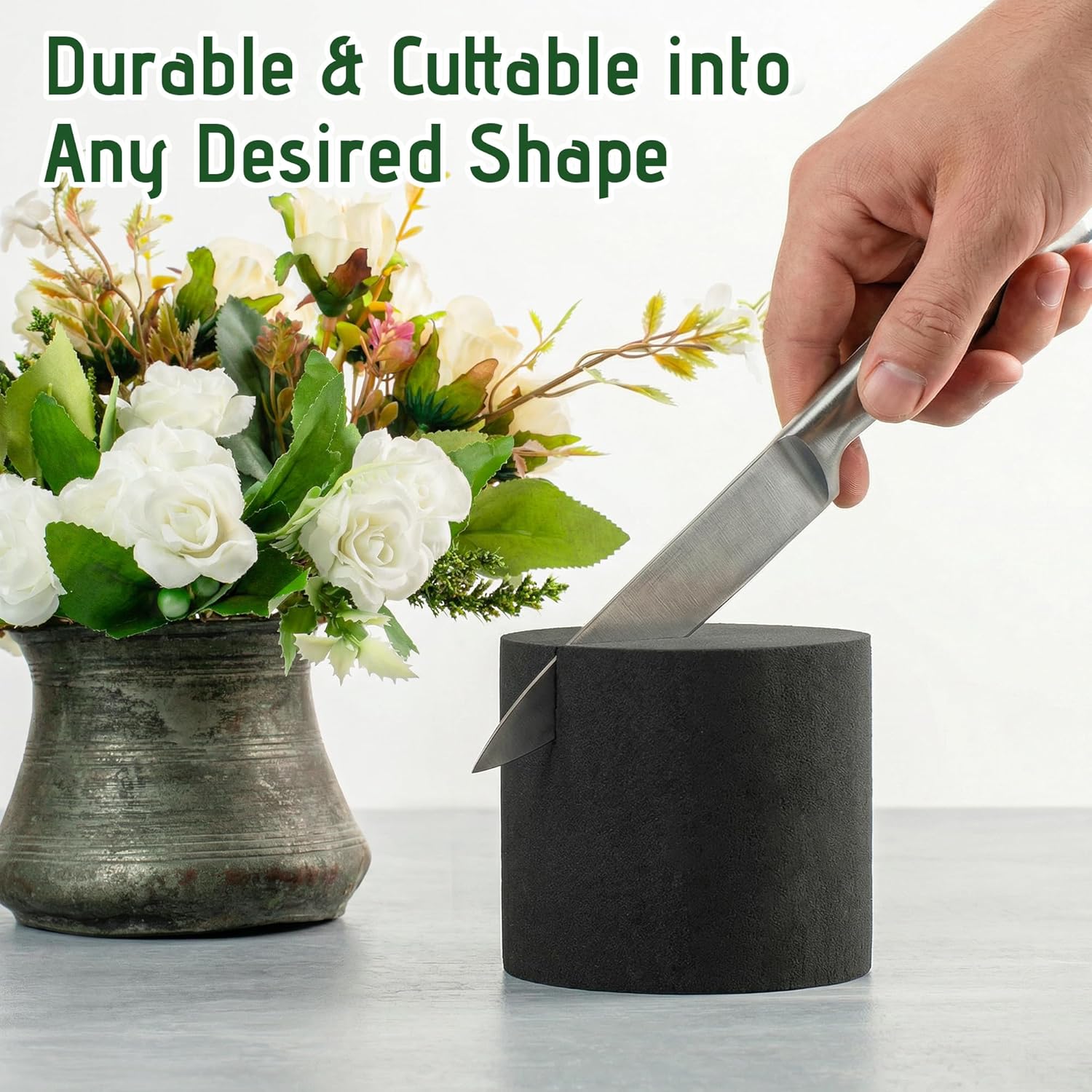 Floral  Round Blocks,Black Flower  Round for Artificial & Dried , Dry Floral Foams Styrofoam for Artificial  (4Pack,3")
