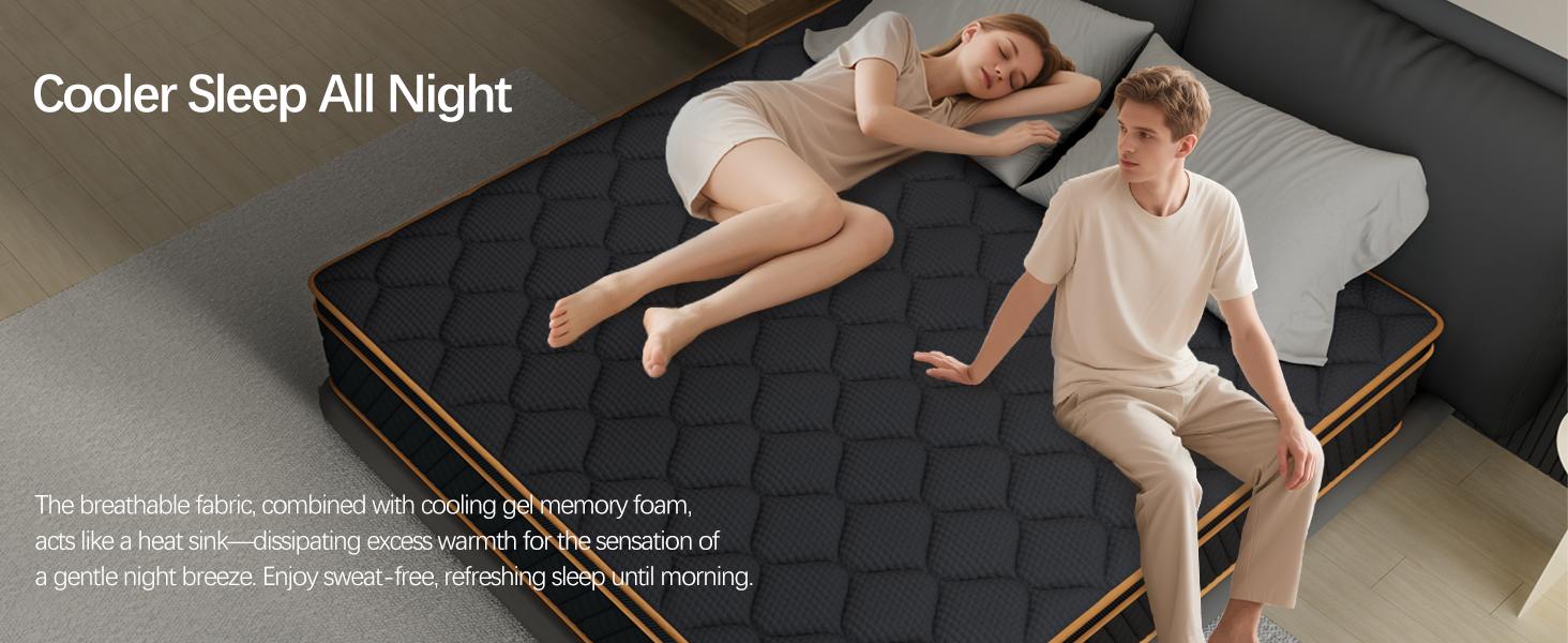 10‘’12‘’14 Inch Space-Saving Mattress 6-Layer Therapeutic Foam Twin Size Cooling Gel Support for Back Comfort Medium Firm Feel CertiPUR-US Bed in a Box for a Romantic Night’s Sleep