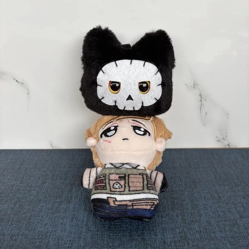Cute Cool Eyes Anime COD Game Call of Duty Phillip Graves and Riley Simon Ghost Cat Plush Toys Keychain Plushie Doll Bag Pendant