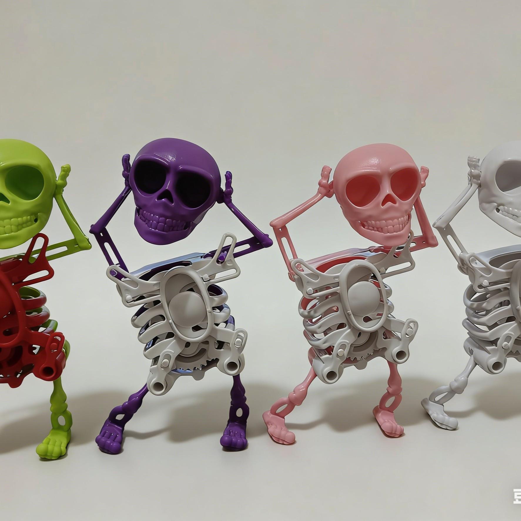 Jumping Skeleton Toy Swing Head Wind-Up Fun Small Decorative Figurine, Unique Dancing Skull Design, Perfect Gift Idea for Kids & Collectors