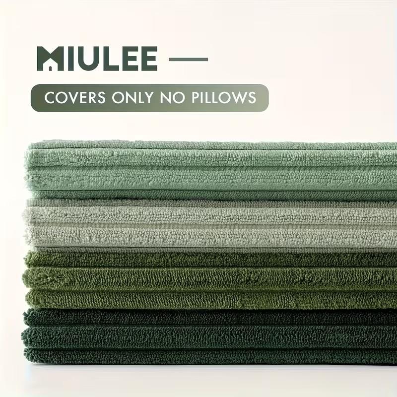 4pcs corduroy pillowcases, suitable for living room, bedroom or sofa decoration, 2 size specifications, zipper closure, machine washable, suitable for all seasons, green gradient pillowcases, soft material, durable fabric, decorative pillows