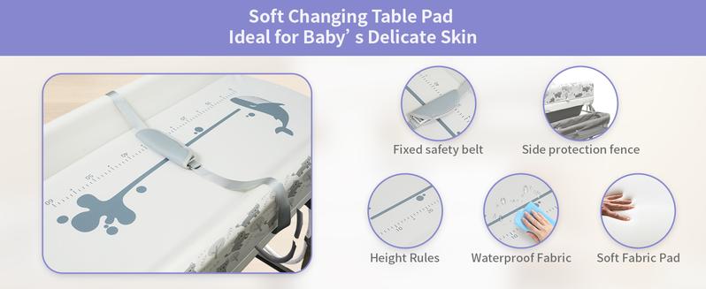 2 In 1 Safety Collapsible Baby Bathtub With Changing Table,Waterproof Diaper Changing Station Portable Travel Cute Care Baby Tub,Adjustable Height Nursery Organizer With Storage Racks For Newborn Infant Toddler 2 In 1 Safety Collapsible Baby Bathtub With Changing Table,Waterproof Diaper Changing Station Portable Travel Cute Care Baby Tub,Adjustable Height Nursery Organizer With Storage Racks For Newborn Infant Toddler
