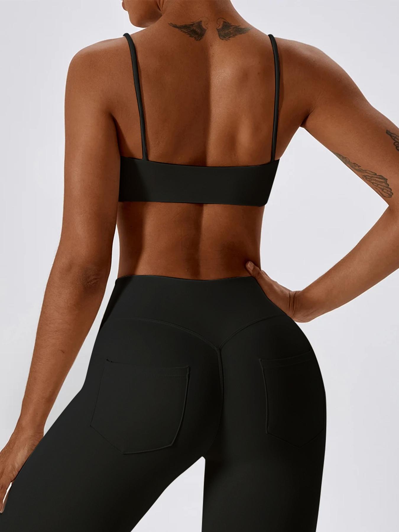 Women's Solid Wireless Sports Bra Set, Sporty Breathable Comfortable Bras, Ladies Sportswear for Yoga Gym, Sports Activewear Set