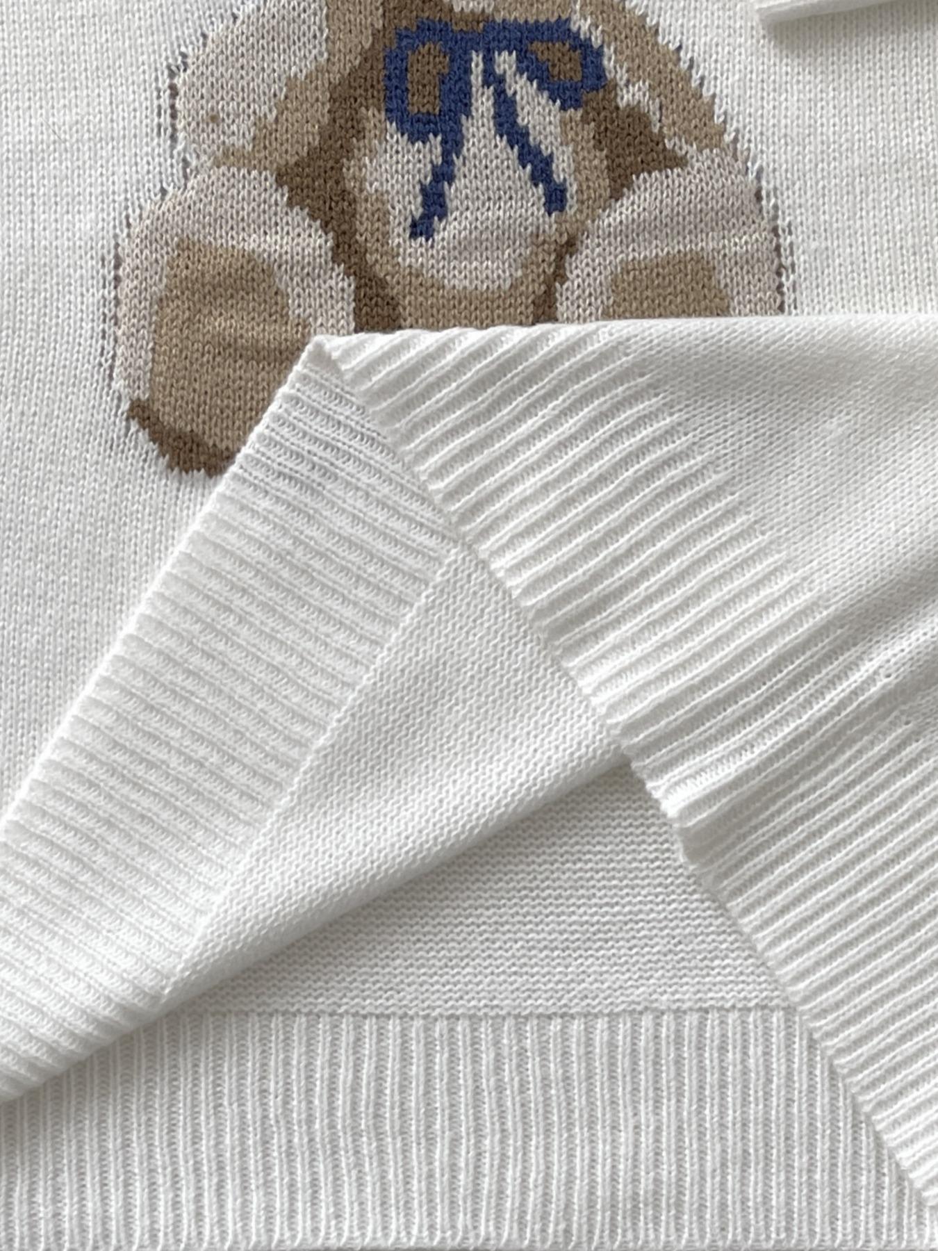 New Women's Fall Winter Sweater, Long Sleeve Round Neck Casual Bear Animal Print Knit Top, Ladies Fashion Pullover Knitwear