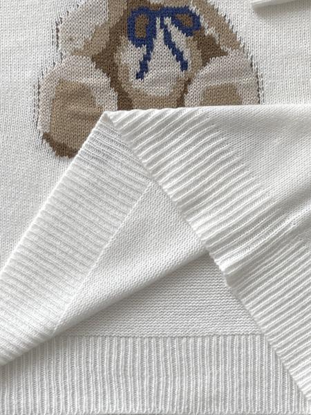 New Women's Fall Winter Sweater, Long Sleeve Round Neck Casual Bear Animal Print Knit Top, Ladies Fashion Pullover Knitwear