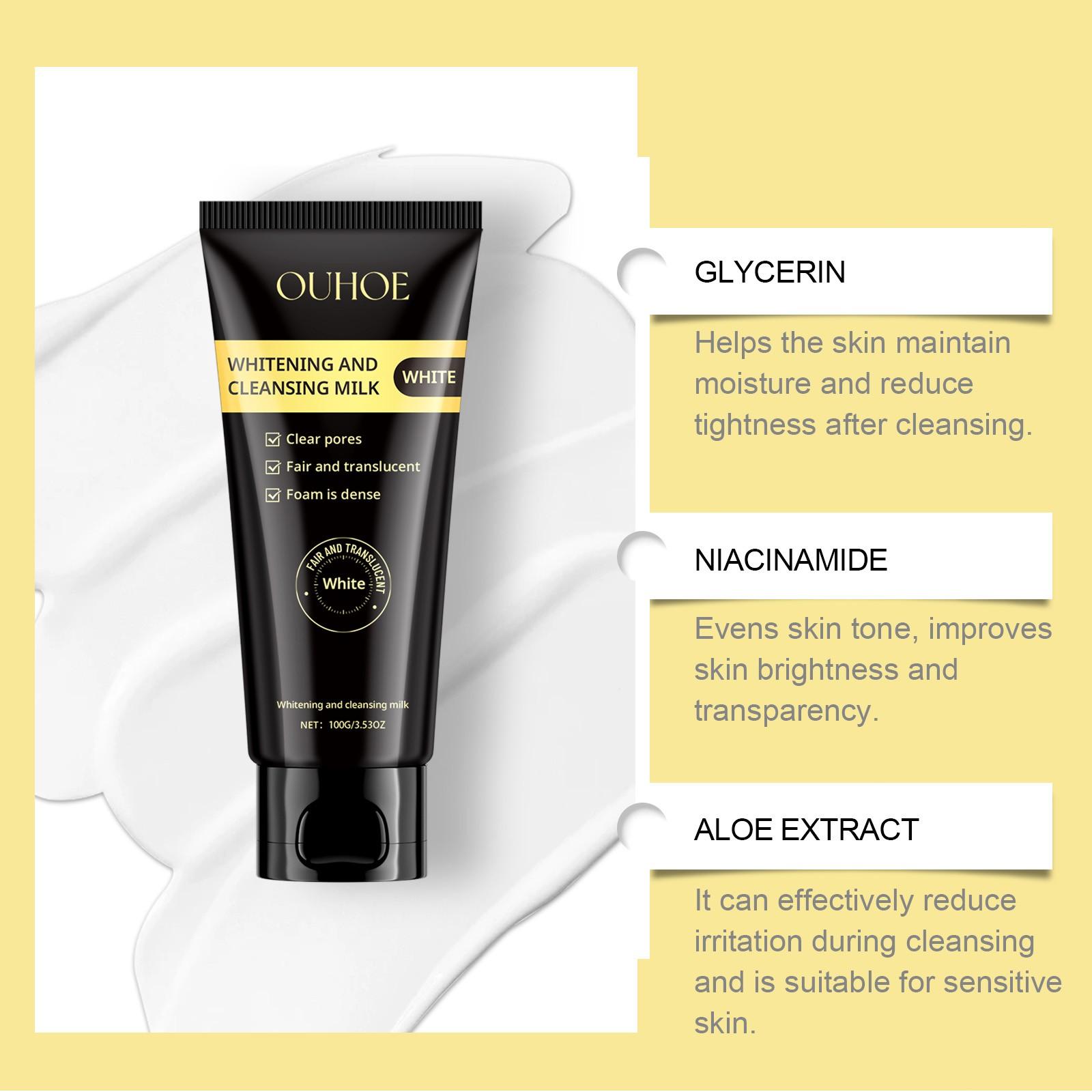 Niacinamide Brightening Cleanser 2-Pack, Deep Clean Hydrating Gentle Moisturizing, Non-Drying Whitening Face Wash, Soothing Skin Care