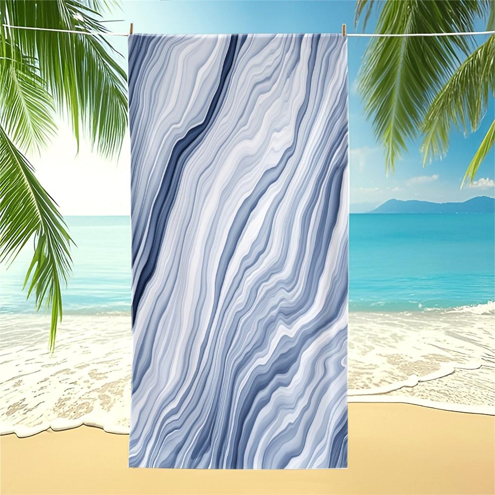 Fluid Ink Watercolor Beach Towel, Niche Artistic Design, Quick Dry Skin-friendly Lightweight Portable, Perfect for Seaside Vacation Photoshoot Daily Use
