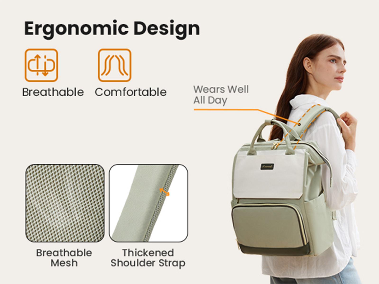 LOVEVOOK Laptop Backpack for Women with Giant Tumbler Holder Pocket, 15''/17'' Travel Work Backpack Purse for Nurse Teacher, Waterproof School Bag College Bookbag Cute Casual Daypack for Girls