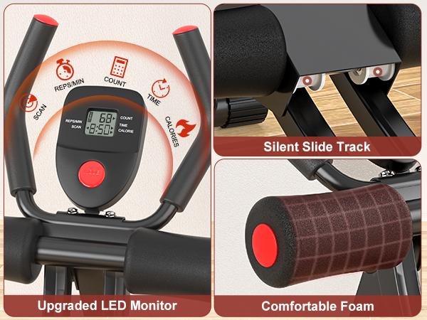 Ab Machine with Elastic Band for Home Workout, Foldable Ab Workout Equipment, Maquina Para Hacer Ejercicio en Casa Core Exercise Equipment for Home Gym