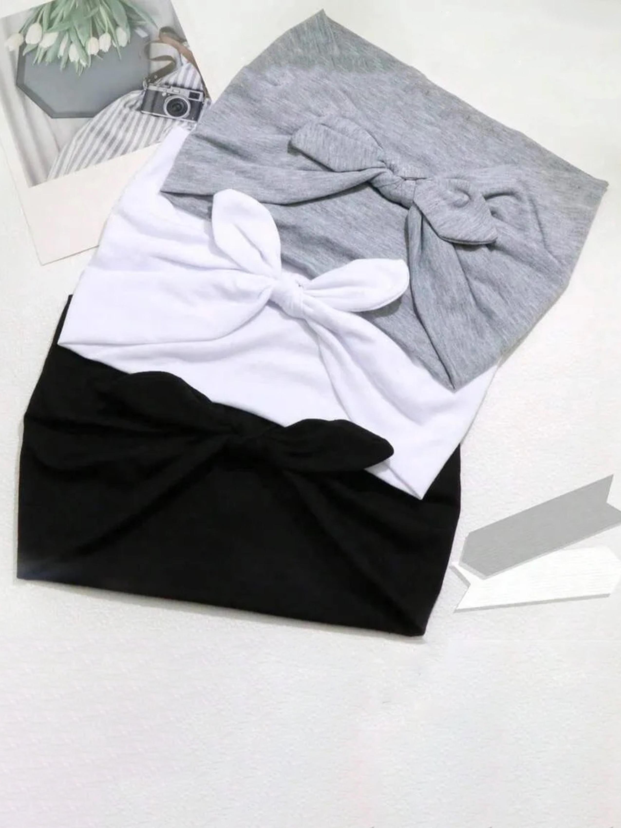 Cute Solid Color Bowknot Headband Set, Ultra-Wide Chic Elastic Headbands, Suitable for Outdoor Activities