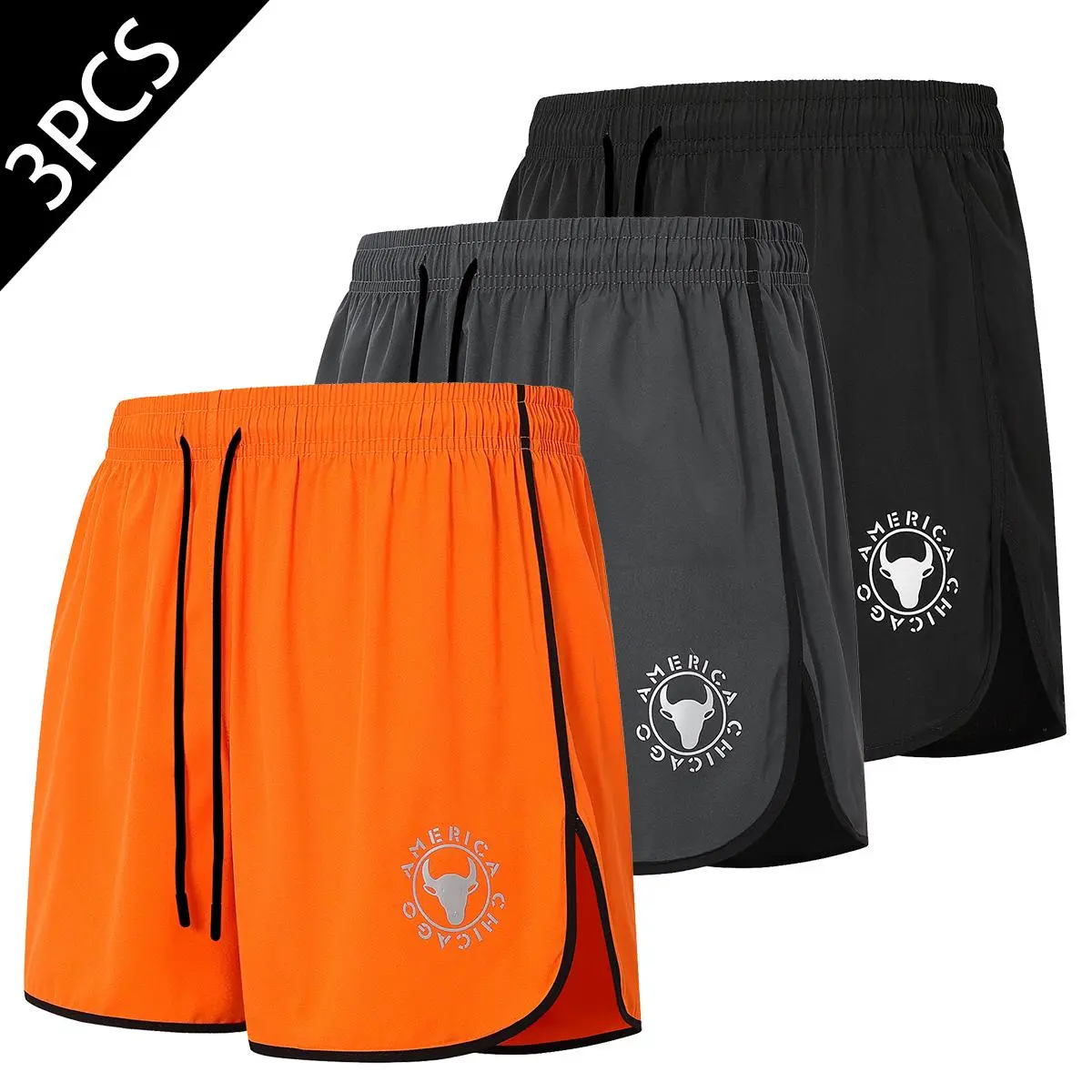 Men's 3-Piece Elastic Waist Lightweight Casual Shorts - Soft Breathable Fabric, Adjustable Drawstring, Activewear Athletic Sports Clothes for Menswear Daily Wear, Gym, Boyfriend Gift