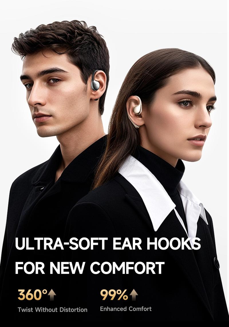 Picun T61 Wireless Bone Conduction Headphones, OWS Open Ear Earbuds with Earhooks, Bluetooth 5.4, Deep Bass, Lightweight & Sturdy, 25Hrs Playtime, IPX6 Waterproof, for Cycling Yoga Gym Workouts