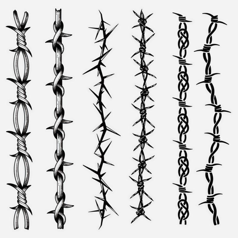 Barbed Wire Armband Juice Temporary Tattoo Sticker Magic Tattoo Waterproof Long-Lasting 7-15 Days Herbal Semi-Permanent Tattoo for Women Arm Collarbone Realistic Tattoo Fake Tattoo Line Tattoo