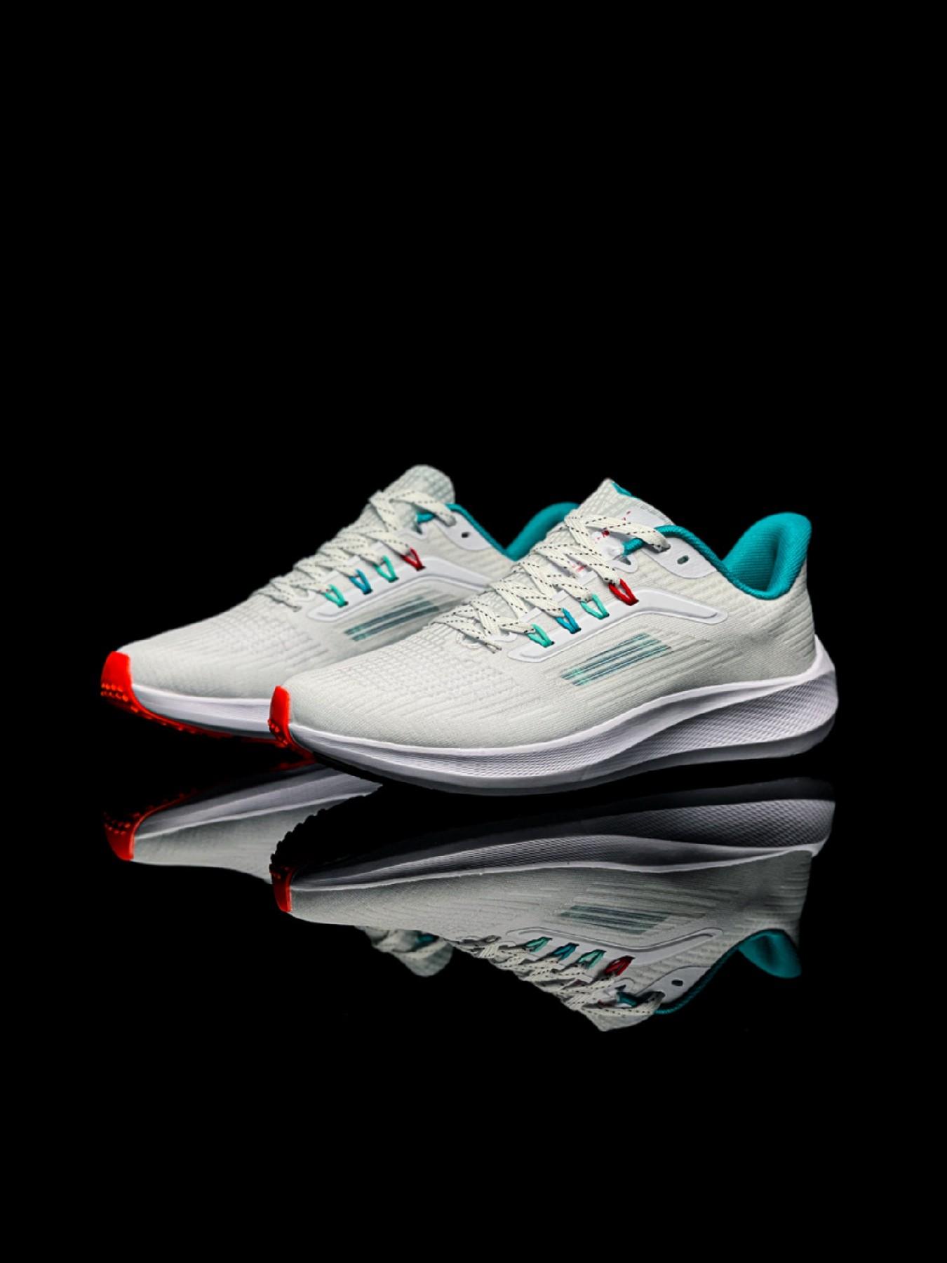 Unisex Air Cushion Running Shoes, Lightweight Breathable Sport Sneakers, All-Season Comfort, Rubber Sole, Pa Upper Material