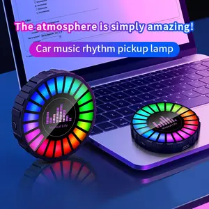Mini Rhythm Light Rgb Atmosphere Lights Music Led Sound Pickup Lamp Car Air Vent Decoration Ambient Fragrance Aromatherapy