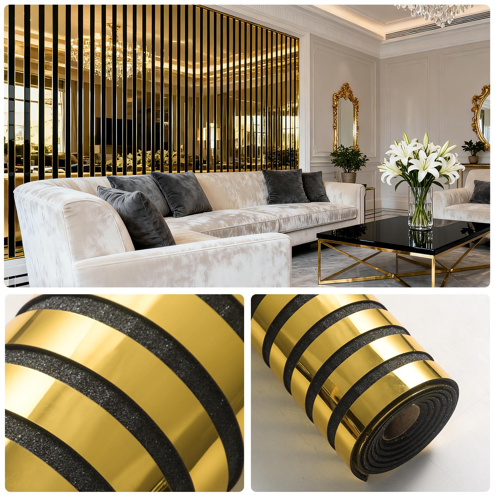 Thickened Retro 3D Framed Grooved Self-Adhesive Decorative Wallpaper with Glossy Metallic Surface, Easy to Peel and Stick, Removable and Waterproof, Ideal for Living Room Accent Walls and Kitchen Surfaces, Peel and Stick Wallpaper Designs