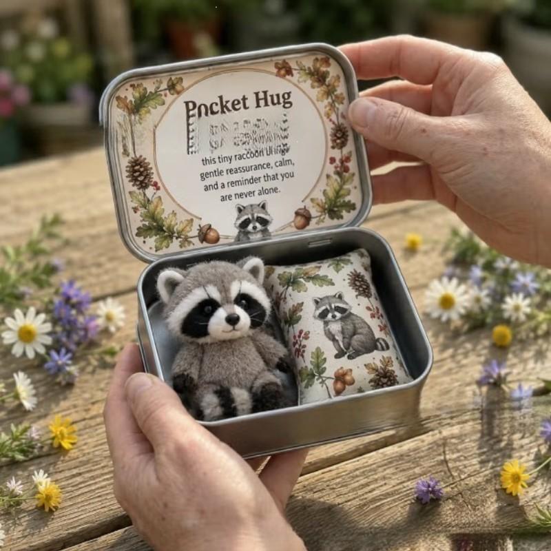 Fashionable Portable Personalized Creative New Hug Plush Keepsake Tin, Pocket Memorial Iron Box Gift, Unique Souvenir Container