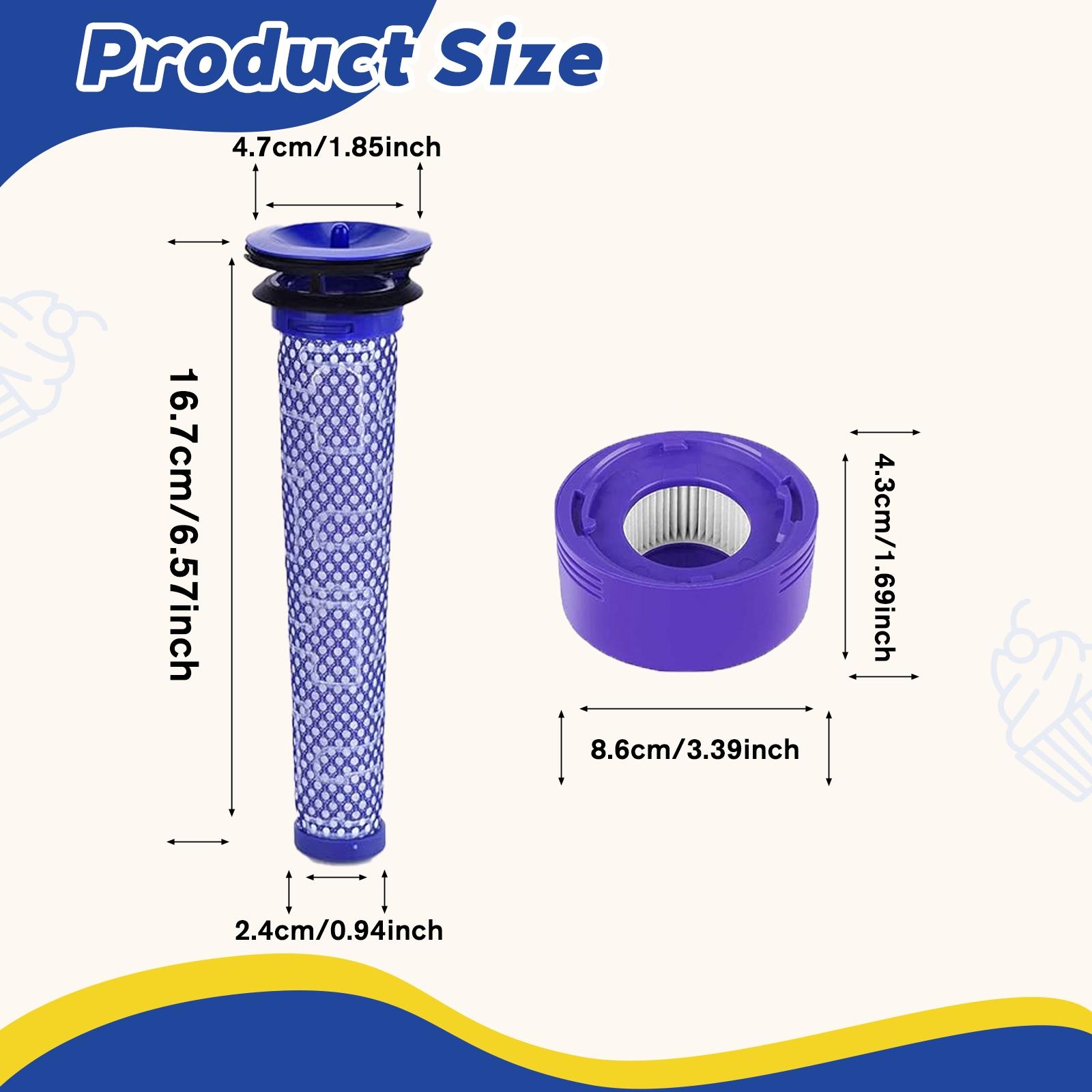 Dyson V7/v8 Vacuum Cleaner Replacement Parts Set, Hepa Filter & Pre/post Filters Compatible with Animal/absolute Models