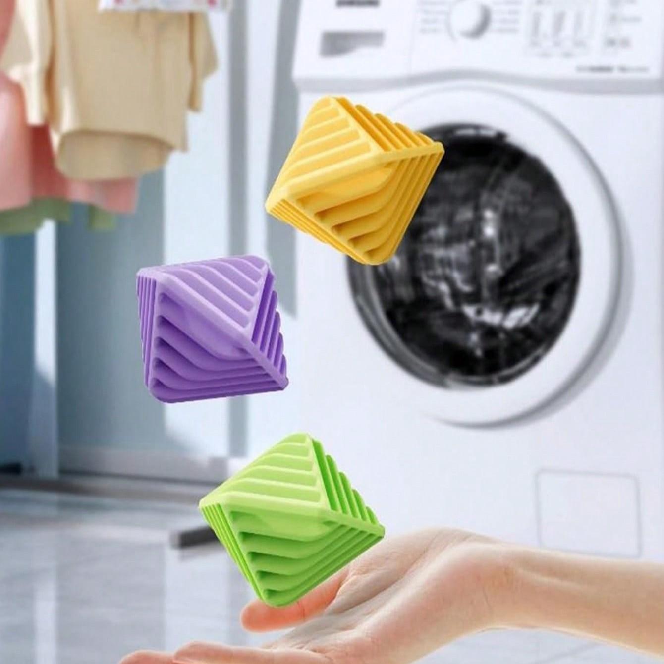 4 Reusable Anti-Shrink Laundry Balls, Ideal for Dryer, Bathroom, Home, Travel, Apartment, Hotel, Durable and Effective