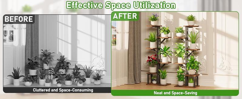 2 Pack Plant Stand with Grow Lights , 5 Tiered Corner Shelves, 45" Rack Display for Pots Multiple, Flower Holder for Living Room Patio Balcony Décor