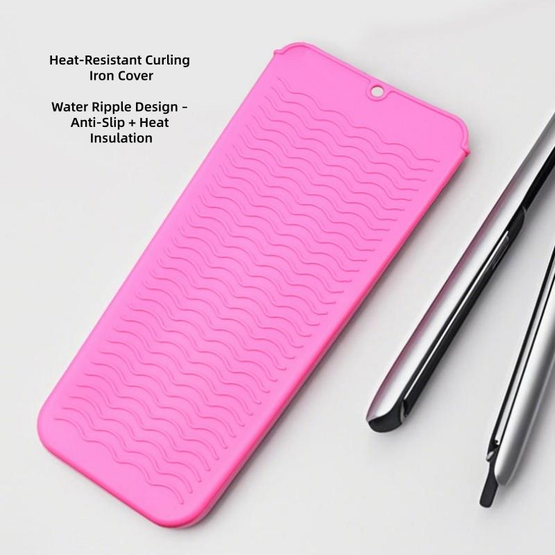 Silicone Heat Resistant Pouch for Curling Iron Flat Iron Storage Bag Anti Scald Portable Beauty Tool High Temperature Resistant Silicone Safe Storage Easy to Carry Protect Hands and Belongings