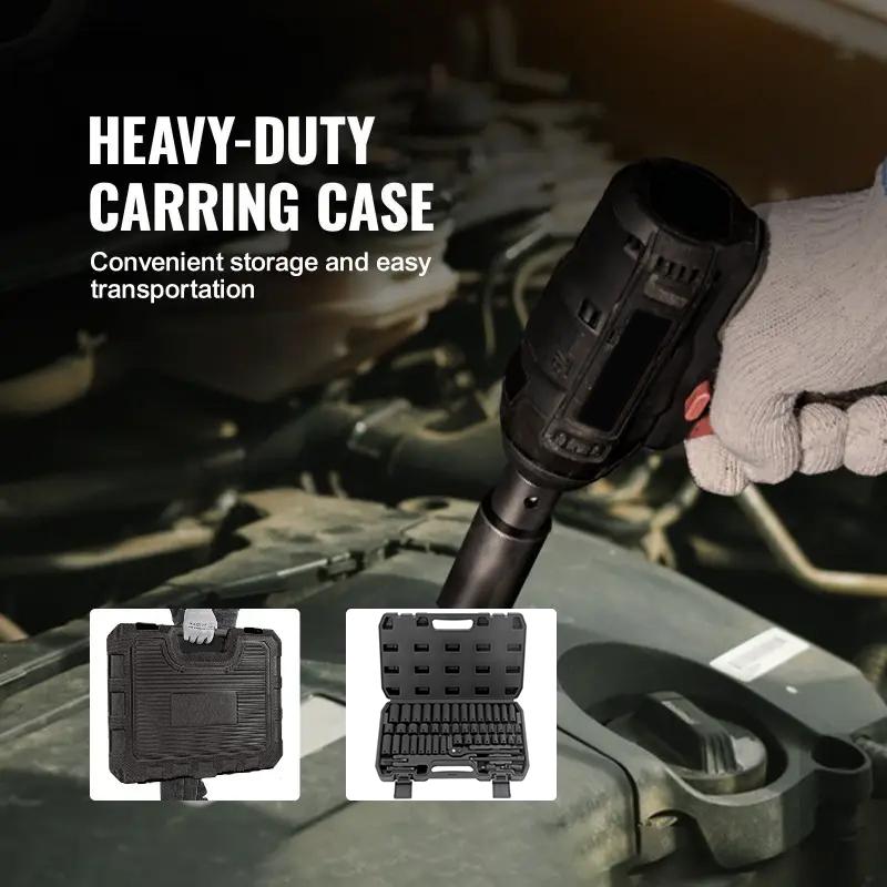 ImpactWrench 3/8" Drive Impact Socket Set 50/35 Pieces SAE & Metric CR-V Steel High Torque 6 Point Universal Joint Power Drill Adapter with Storage Case Tool Box