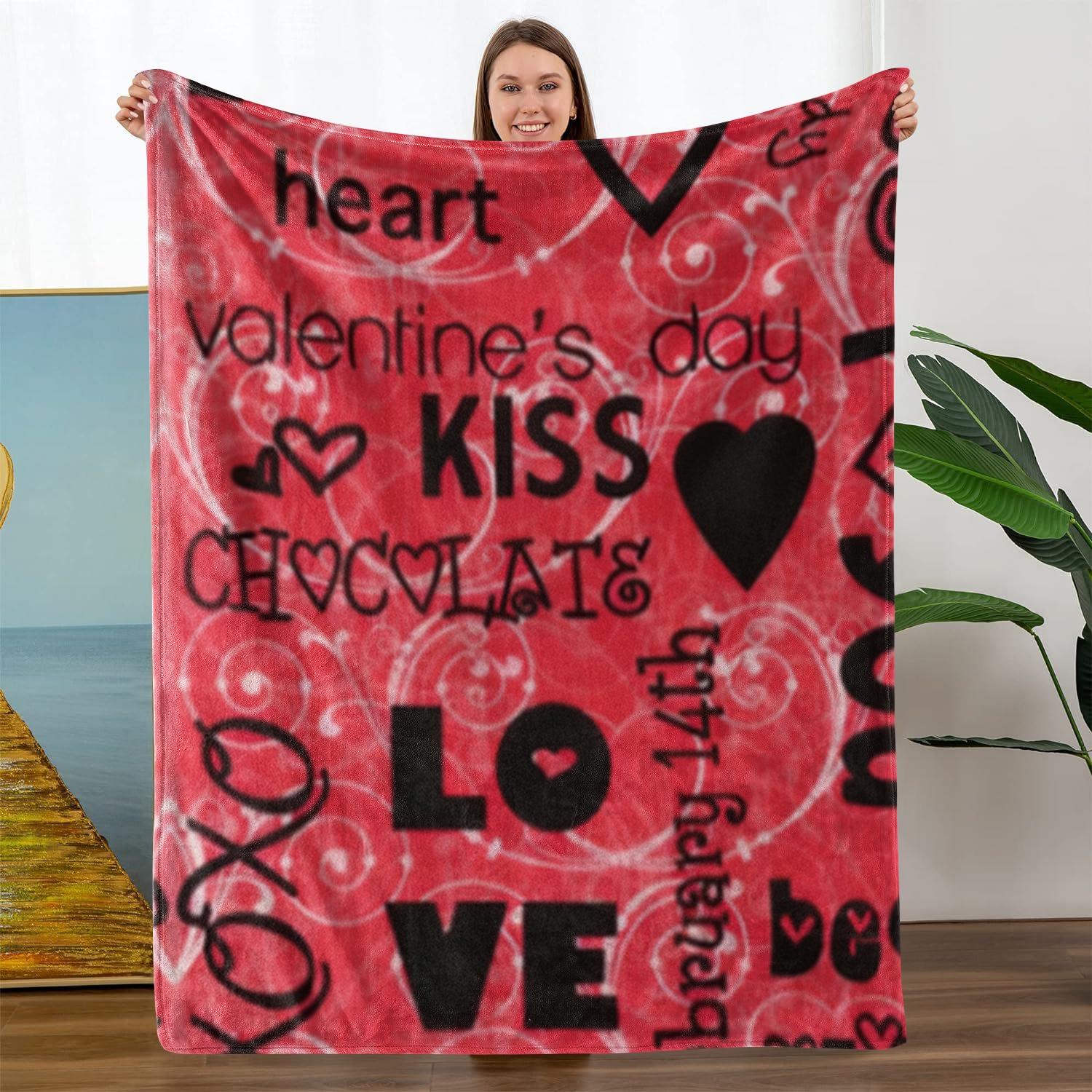 To My Boyfriend Letter Pattern Blanket, Letter Print Blanket, 1 Count Soft Comfortable Throw, Air-Conditioned Room Blanket, Warm Nap Blanket for Home Office, Valentine's Day Gift