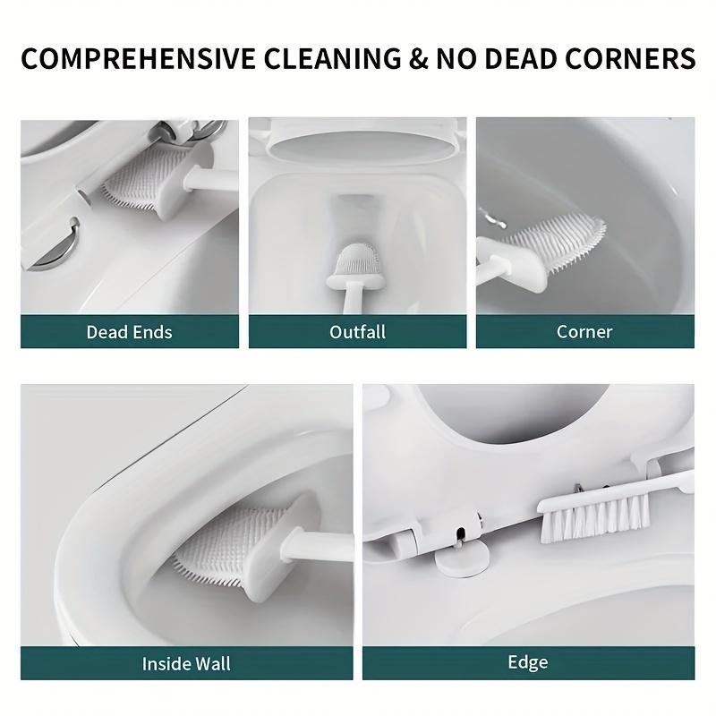 Long-handled Silicone Toilet Cleaning Brush – Soft, Hygienic Bristles for Gentle Scrubbing – Dries Rapidly & Installs in Seconds – for A Fresh, Spotless Bathroom